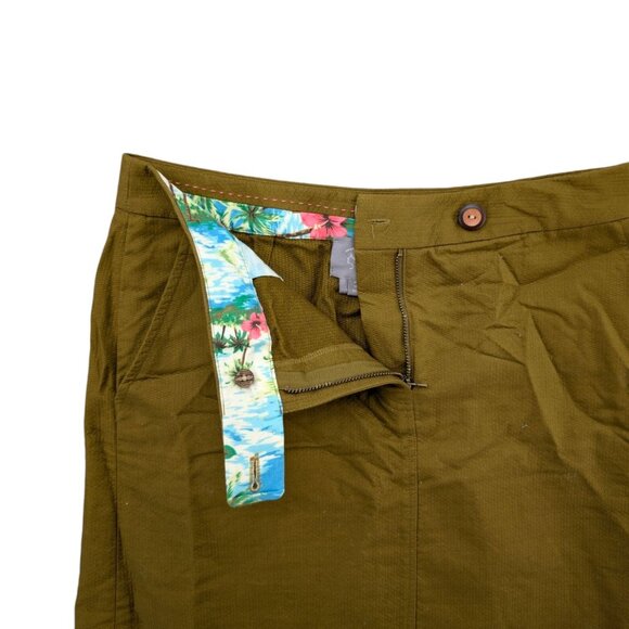 Vanessa Virginia Anthropologie Mini Skirt Green Cotton Pockets Size 8 - Picture 3 of 7